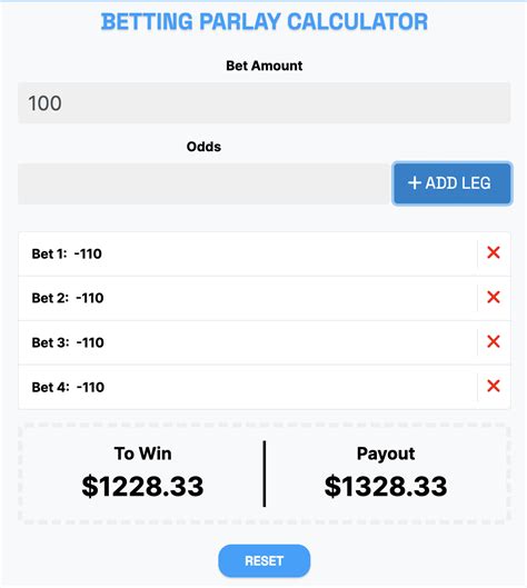 10 team parlay calculator|Free Parlay Calculator For Precise Sports Betting Odds.